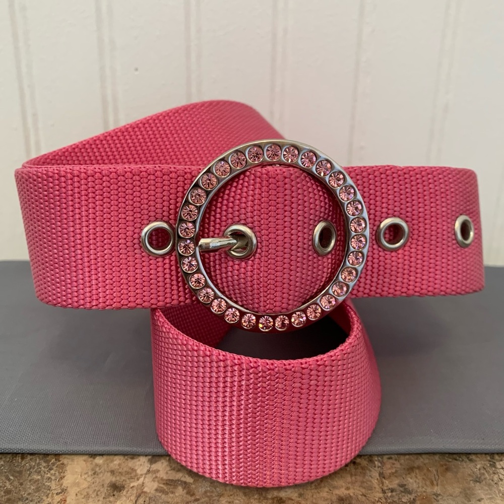 Pink Bling Canvas Belt
